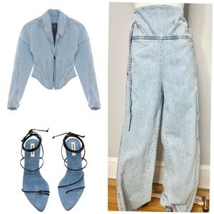 ZARA DENIM WIDE LEG PANTS - PRELOVED- SIZE 2